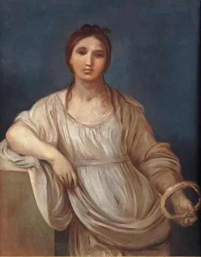 Porträtt av flicka med krona av Guido Reni