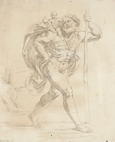 Der heilige Christophorus und das Jesuskind von Guido Reni