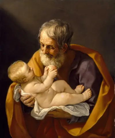 Saint Joseph and the Christ Child av Guido Reni