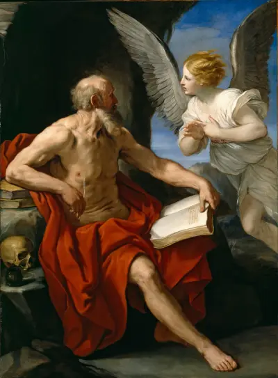 The Angel Appearing to St. Jerome av Guido Reni