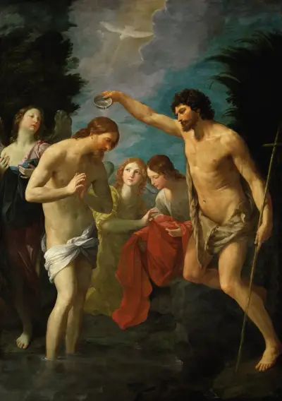 The Baptism Of Christ av Guido Reni