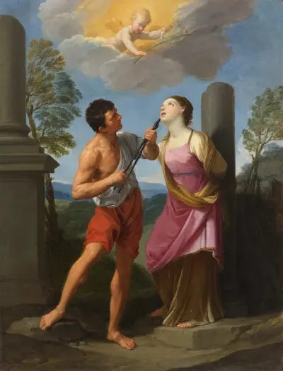 Den heliga Apollonias martyrium av Guido Reni