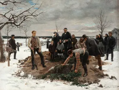 A Funeral in Alsike von Gustaf Cederström
