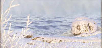 Der erste Atemzug kalter Luft auf dem Wasser von Gustaf Fjæstad