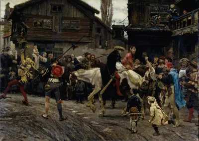 Peder Sunnanväder’s and Mäster Knut’s Ignominious Entry into Sthlm 1526 von Carl Gustaf Hellqvist