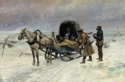 Sten Sture den yngres död på Mälarens is av Carl Gustaf Hellqvist