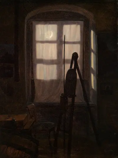 Malerstube im Mondschein av Carl Gustav Carus