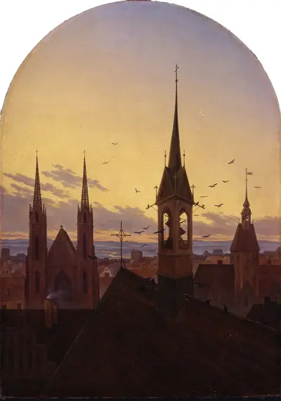 Morning peal (Old German city in the morning light) av Carl Gustav Carus