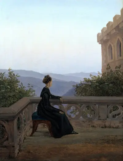 Woman On The Balcony av Carl Gustav Carus
