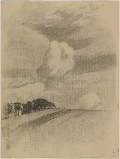 Landschaftsstudie av Gustav Kampmann
