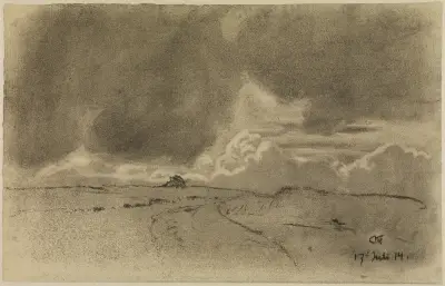Luft- und Wolkenstudie av Gustav Kampmann