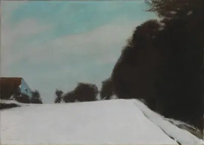 Nach Sonnenuntergang im Winter av Gustav Kampmann