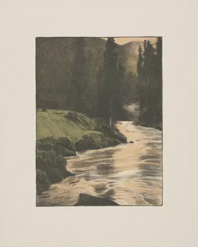 Stream in the Mountains av Gustav Kampmann