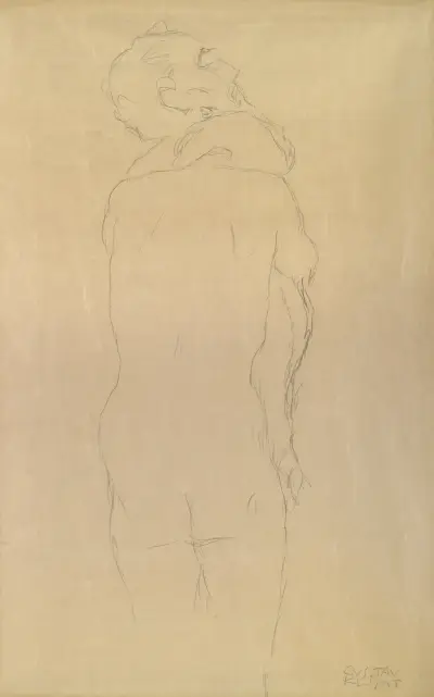 Adam und Eva Studie av Gustav Klimt