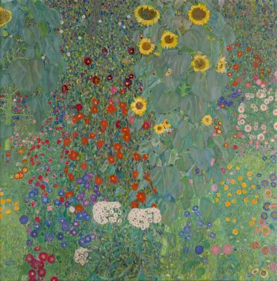 Bauerngarten mit Sonnenblumen av Gustav Klimt