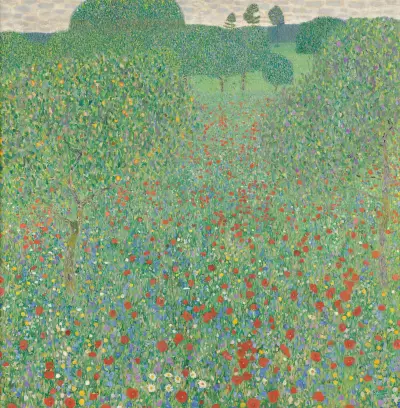 Blühender Mohn Mohnwiese av Gustav Klimt