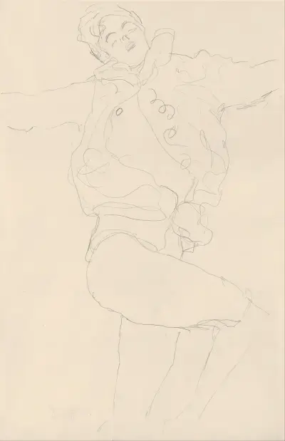 Dancing Woman with Cape av Gustav Klimt
