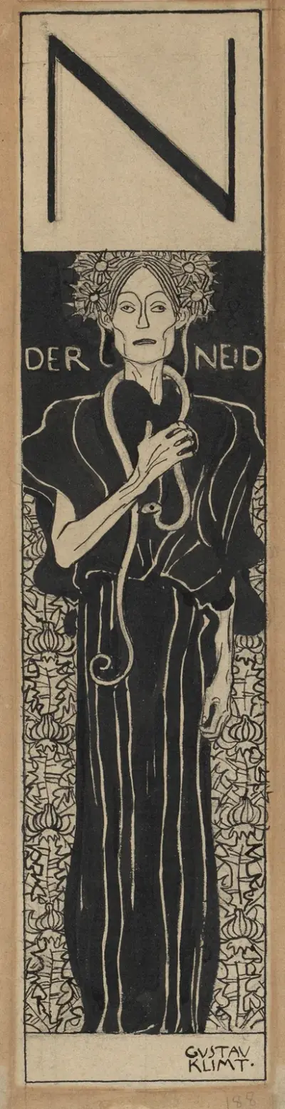 Der Neid av Gustav Klimt