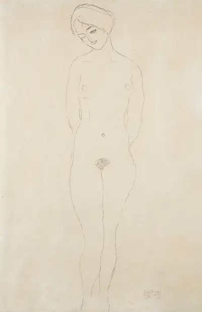 Étude en rapport avec ‘Die Freundinnen’ av Gustav Klimt