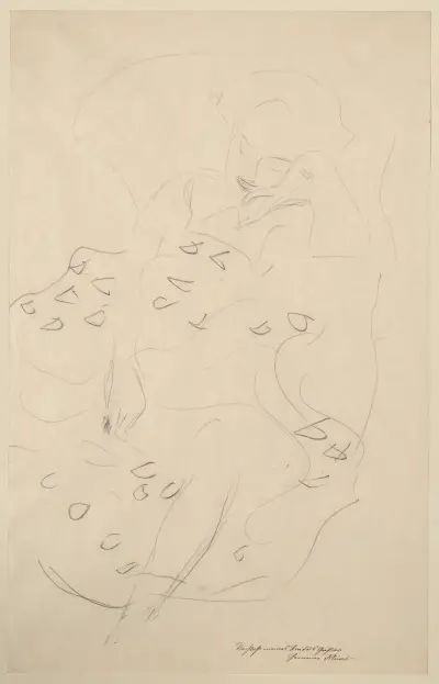 Girl Seated in a Chair av Gustav Klimt