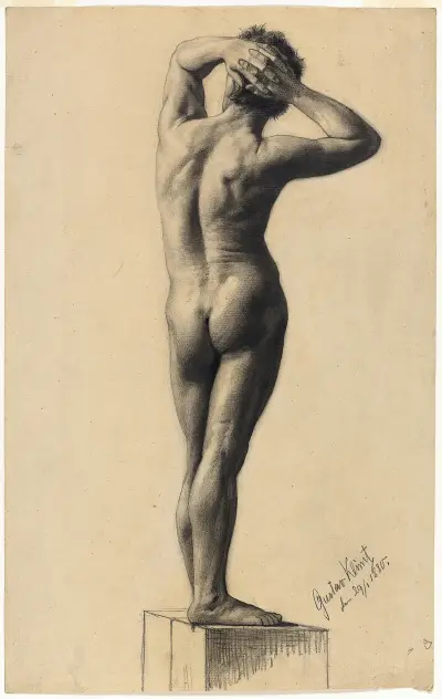 Male Nude av Gustav Klimt
