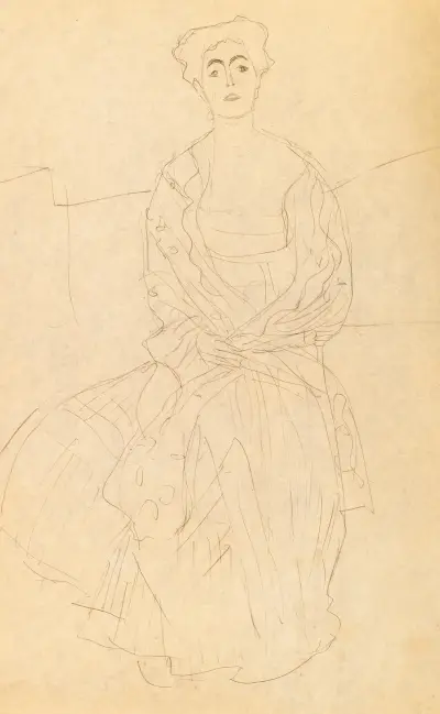 Margaret Stonborough-Wittgenstein sitzend Studie av Gustav Klimt
