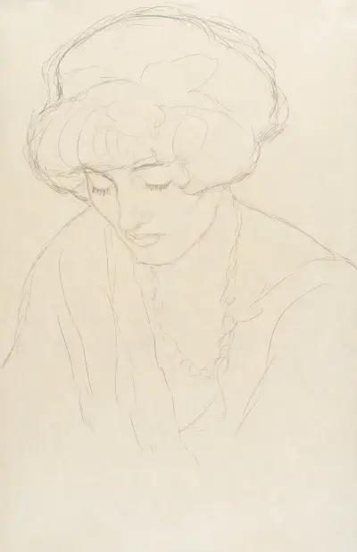 Mit gesenktem Blick av Gustav Klimt