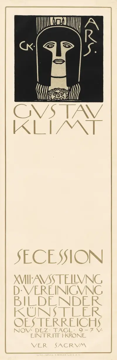 Plakat der 18. Ausstellung der Secession av Gustav Klimt
