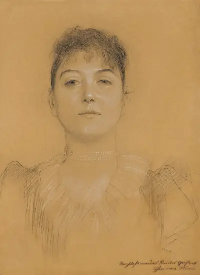 Porträt einer Frau av Gustav Klimt