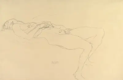 Reclining Nude av Gustav Klimt