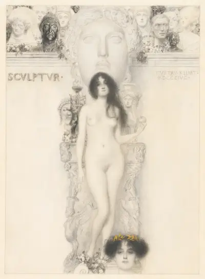 Sculptur av Gustav Klimt
