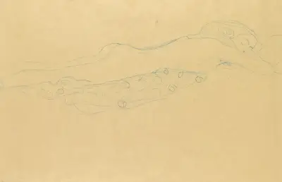 Skizze zu Wasserschlangen II av Gustav Klimt