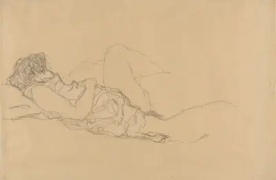 Sleeping Woman av Gustav Klimt