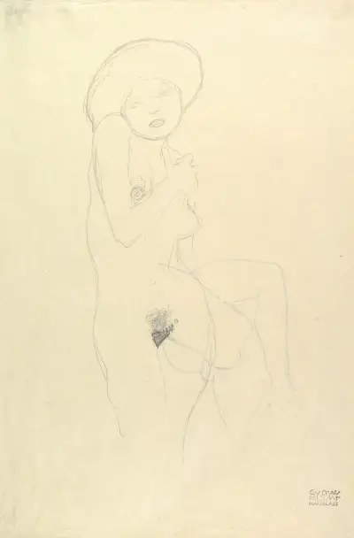 Standing Nude av Gustav Klimt