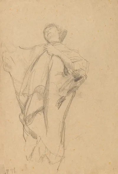 Standing woman with raised right arm av Gustav Klimt