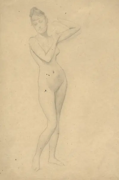 Stehender weiblicher Akt av Gustav Klimt