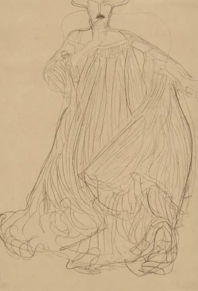 Study for Portrait I of Adele Bloch-Bauer, 1903 – nr 1 av Gustav Klimt