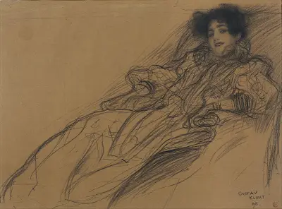 Young Woman in an Armchair av Gustav Klimt