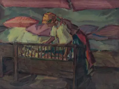 By a Cradle, Gustáv Mallý