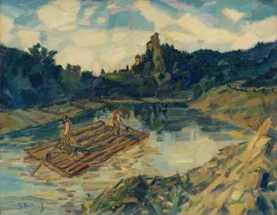 Rafters. On the River Orava von Gustáv Mallý