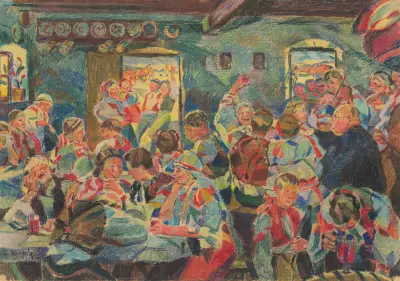 Studie till målningen Bröllop II av Gustáv Mallý