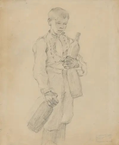 The Boy with Bottles av Gustáv Mallý