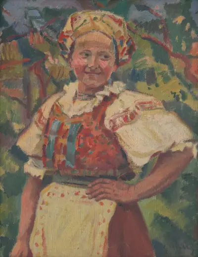 Kvinna i folkdräkt av Gustáv Mallý