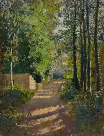 Allée sous-bois, Normandie av Gustave Caillebotte