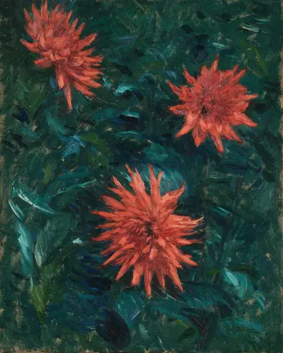 Etude de fleurs, jardin du Petit Gennevilliers av Gustave Caillebotte