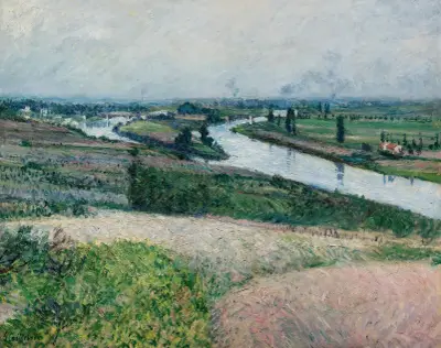 La Seine À La Pointe D’epinay av Gustave Caillebotte