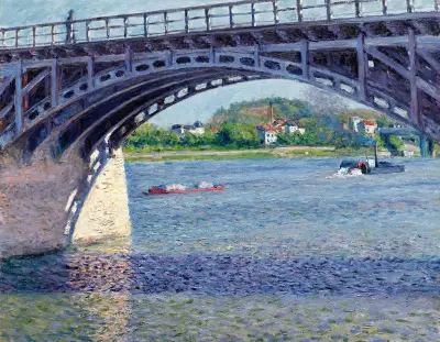 Le Pont D’argenteuil Et La Seine av Gustave Caillebotte