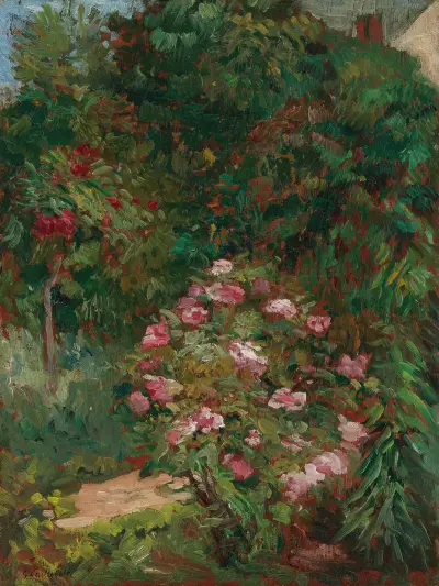 Záhon květin, zahrada v Petit Gennevilliers, Gustave Caillebotte