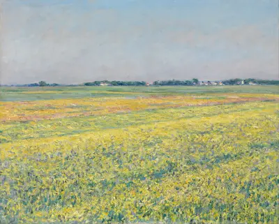 The plain of Gennevilliers, yellow fields av Gustave Caillebotte