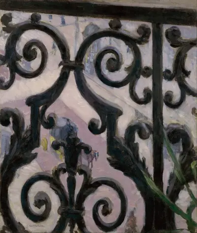 View from a balcony av Gustave Caillebotte